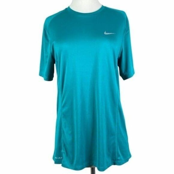Nike Running T-Shirt Size Small Solid Teal - Picture 1 of 6